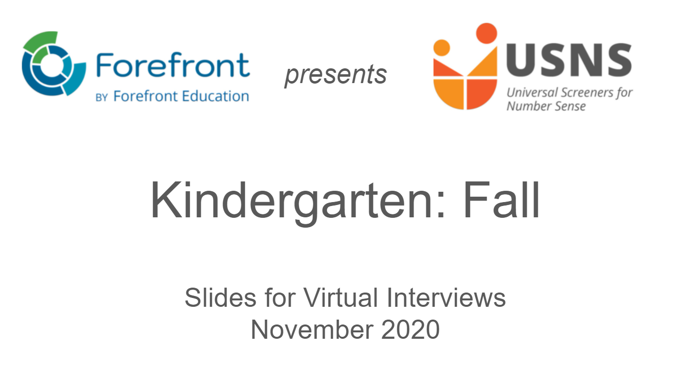 kindergarten fall screener virtual slides