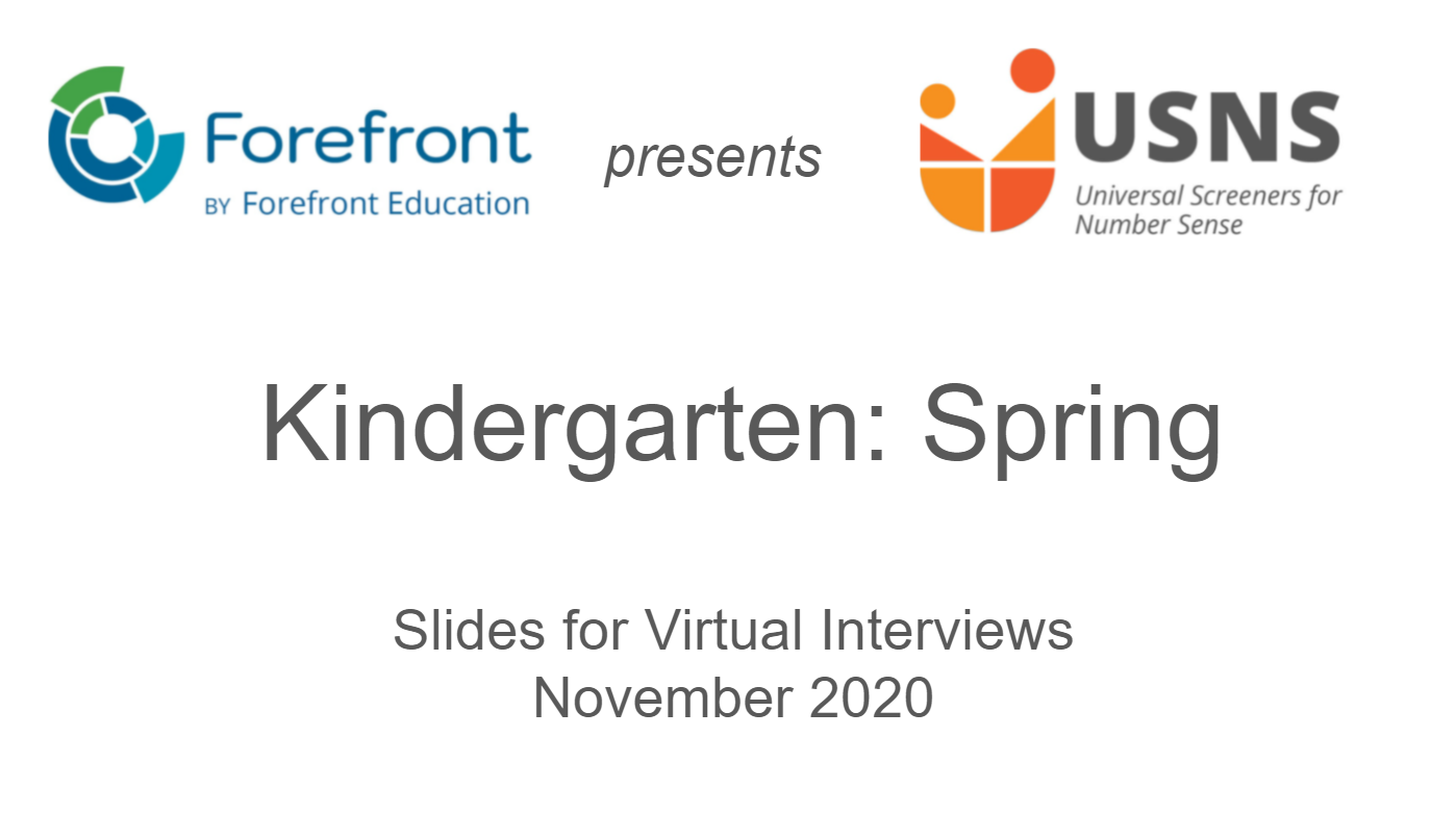 kindergarten spring screener virtual slides